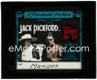2t1636 SPIRIT OF '17 glass slide 1918 Jack Pickford & pretty Edythe Chapman in World War I!