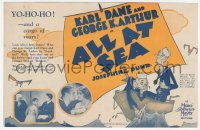 2t1468 ALL AT SEA herald 1929 Karl Dane as Stupid McDuff with George K. Arthur + great art, rare!