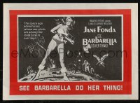 2t1462 BARBARELLA herald 1968 sexiest art of Jane Fonda by Robert McGinnis, Roger Vadim, rare!