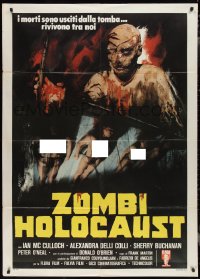 2t0589 DOCTOR BUTCHER M.D. Italian 1p 1981 Marino Girolami's Zombi Holocaust, cool Avelli horror art!