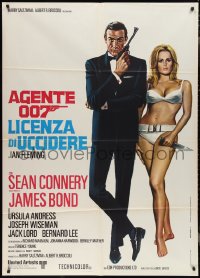 2t0095 DR. NO Italian 1p R1971 Sciotti art of Sean Connery as James Bond & Ursula Andress in bikini!