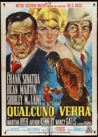 2t0128 SOME CAME RUNNING Italian 1p R1964 Stefano art of Frank Sinatra, Dean Martin & Shirley MacLaine