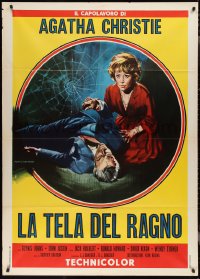 2t0130 SPIDER'S WEB Italian 1p R1971 Piovano art of Glynis Johns & dead body, Agatha Christie!