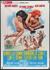 2t0597 WHEN WOMEN PLAYED DING DONG Italian 1p 1971 Bruno Corbucci wacky caveman sexploitation movie!