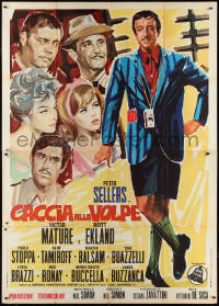 2t0049 AFTER THE FOX Italian 2p 1966 De Sica's Caccia alla Volpe, Avelli art of Peter Sellers!