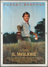 2t0076 NATURAL Italian 2p 1984 Barry Levinson, best image of Robert Redford throwing baseball!
