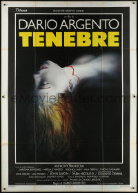 2t0081 TENEBRE Italian 2p 1982 Dario Argento giallo, creepy artwork of dead female victim!