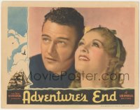 2t1241 ADVENTURE'S END LC 1937 best close portrait of young John Wayne & pretty Diana Gibson!