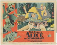 2t1244 ALICE IN WONDERLAND LC #3 1951 Disney, great cartoon image of giant Alice in tiny house!