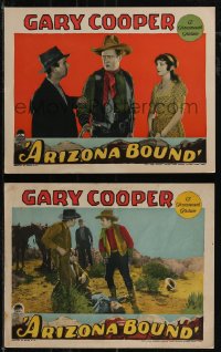 2t1437 ARIZONA BOUND 2 LCs 1927 cowboy Gary Cooper in his very 1st starring role in one, Jewell!
