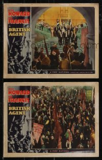 2t1440 BRITISH AGENT 2 LCs 1934 Michael Curtiz, Leslie Howard in Russian Revolution, ultra rare!