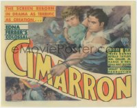 2t1211 CIMARRON TC 1931 Richard Dix & Irene Dunne, Best Picture Oscar-winning western, ultra rare!