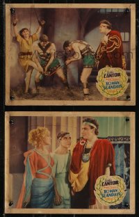2t1452 ROMAN SCANDALS 2 LCs 1933 wacky Eddie Cantor being tortured & w/ pretty Ruth Etting & Mowbray!