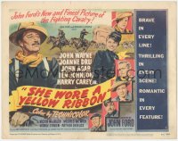 2t1232 SHE WORE A YELLOW RIBBON TC 1949 art of John Wayne & Joanne Dru, John Ford western classic!