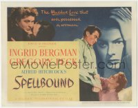 2t1234 SPELLBOUND TC 1945 Alfred Hitchcock, Ingrid Bergman & Gregory Peck have the maddest love!