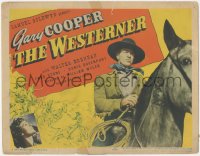 2t1239 WESTERNER TC 1940 cool image of Gary Cooper on horseback, William Wyler cowboy classic!