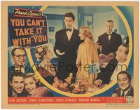 2t1357 YOU CAN'T TAKE IT WITH YOU LC 1938 Jean Arthur with wacky sign & James Stewart, Frank Capra!