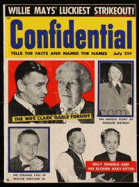 2t0866 CONFIDENTIAL magazine July 1955 Marlene Dietrich's untold story, the wife Clark Gable forgot!