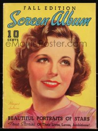 2t0948 SCREEN ALBUM magazine Fall 1936 smiling artwork portrait of pretty Margaret Sullavan!