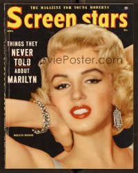 2t0964 SCREEN STARS magazine November 1954 wonderful c/u of sexy Marilyn Monroe wearing jewels!