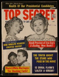 2t0972 TOP SECRET magazine June 1960 how Marilyn Monroe cheated death, interracial marriages!