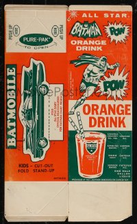 2t0479 BATMAN drink carton 1966 1966 All Star Dairy Orange Drink, great comic superhero art!