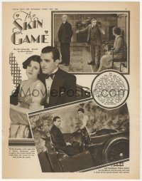 2t0511 SKIN GAME English movie magazine supplement 1931 Hitchcock, ultra rare, country of origin!