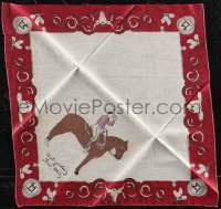 2t0482 TOM MIX kerchief 1920s great art of the western star on his horse Tony, very rare!