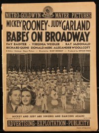 2t0285 BABES ON BROADWAY pressbook 1941 Mickey Rooney, Judy Garland, Busby Berkeley, ultra rare!