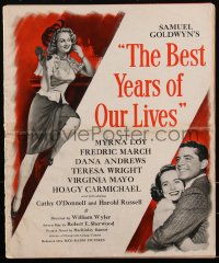 2t0294 BEST YEARS OF OUR LIVES pressbook 1946 Dana Andrews, Teresa Wright, Virginia Mayo, rare!