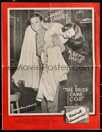 2t0298 BRIDE CAME C.O.D. pressbook 1941 James Cagney holds Bette Davis like sack of potatoes, rare!