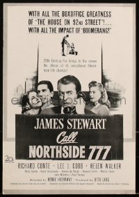 2t0301 CALL NORTHSIDE 777 pressbook 1948 James Stewart, Richard Conte, Helen Walker, Chicago, rare!