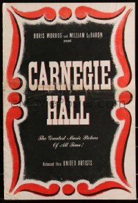 2t0303 CARNEGIE HALL pressbook 1947 Edgar Ulmer's mightiest music event the screen has ever known!