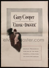 2t0307 CLOAK & DAGGER pressbook 1946 Gary Cooper & Lilli Palmer, Fritz Lang, World War II, rare!