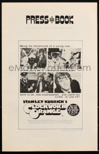 2t0309 CLOCKWORK ORANGE pressbook 1973 Stanley Kubrick classic, Malcolm McDowell, rated X!