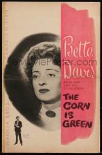 2t0310 CORN IS GREEN pressbook 1945 school teacher Bette Davis lives in a Welsh mining town, rare!