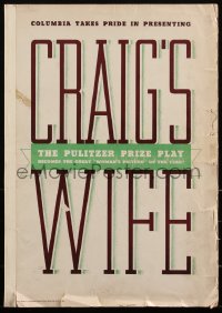 2t0311 CRAIG'S WIFE pressbook 1936 Rosalind Russell, John Boles, Dorothy Arzner, ultra rare!