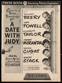 2t0315 DATE WITH JUDY pressbook 1948 Elizabeth Taylor, Carmen Miranda, Wallace Beery, Jane Powell