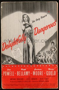 2t0316 DELIGHTFULLY DANGEROUS pressbook 1945 sexy Constance Moore is a lady of burlesque, rare!