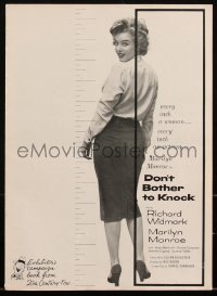 2t0319 DON'T BOTHER TO KNOCK pressbook 1952 wonderful images & artwork of sexiest Marilyn Monroe!