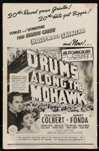 2t0321 DRUMS ALONG THE MOHAWK pressbook 1939 John Ford, Claudette Colbert & Henry Fonda, very rare!