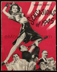 2t0394 SENSATIONS OF 1945 pressbook 1944 Eleanor Powell, Woody Herman, W.C. Fields, Calloway, rare!