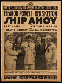 2t0396 SHIP AHOY pressbook 1942 Eleanor Powell, Red Skelton, Bert Lahr, Tommy Dorsey, very rare!