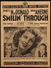 2t0398 SMILIN' THROUGH pressbook 1941 Jeanette MacDonald & Aherne find true love singing, very rare!