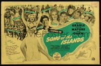 2t0400 SONG OF THE ISLANDS pressbook 1942 sexy Betty Grable, Victor Mature & tropical girls, rare!