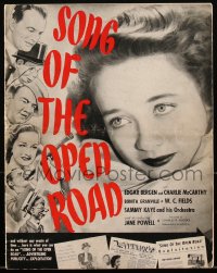 2t0401 SONG OF THE OPEN ROAD pressbook 1944 W.C. Fields, Edgar Bergen, Charlie McCarthy, rare!