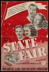 2t0406 STATE FAIR pressbook 1945 Jeanne Crain & Dana Andrews, Rodgers & Hammerstein, ultra rare!