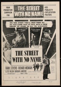 2t0408 STREET WITH NO NAME pressbook 1948 Richard Widmark, Mark Stevens, film noir, very rare!