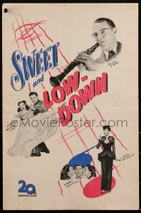 2t0411 SWEET & LOW-DOWN pressbook 1944 Benny Goodman, Linda Darnell, Lynn Bari, Jack Oakie, rare!