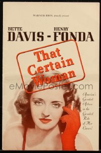 2t0412 THAT CERTAIN WOMAN pressbook 1937 Henry Fonda & sexy Bette Davis, with those eyes, very rare!